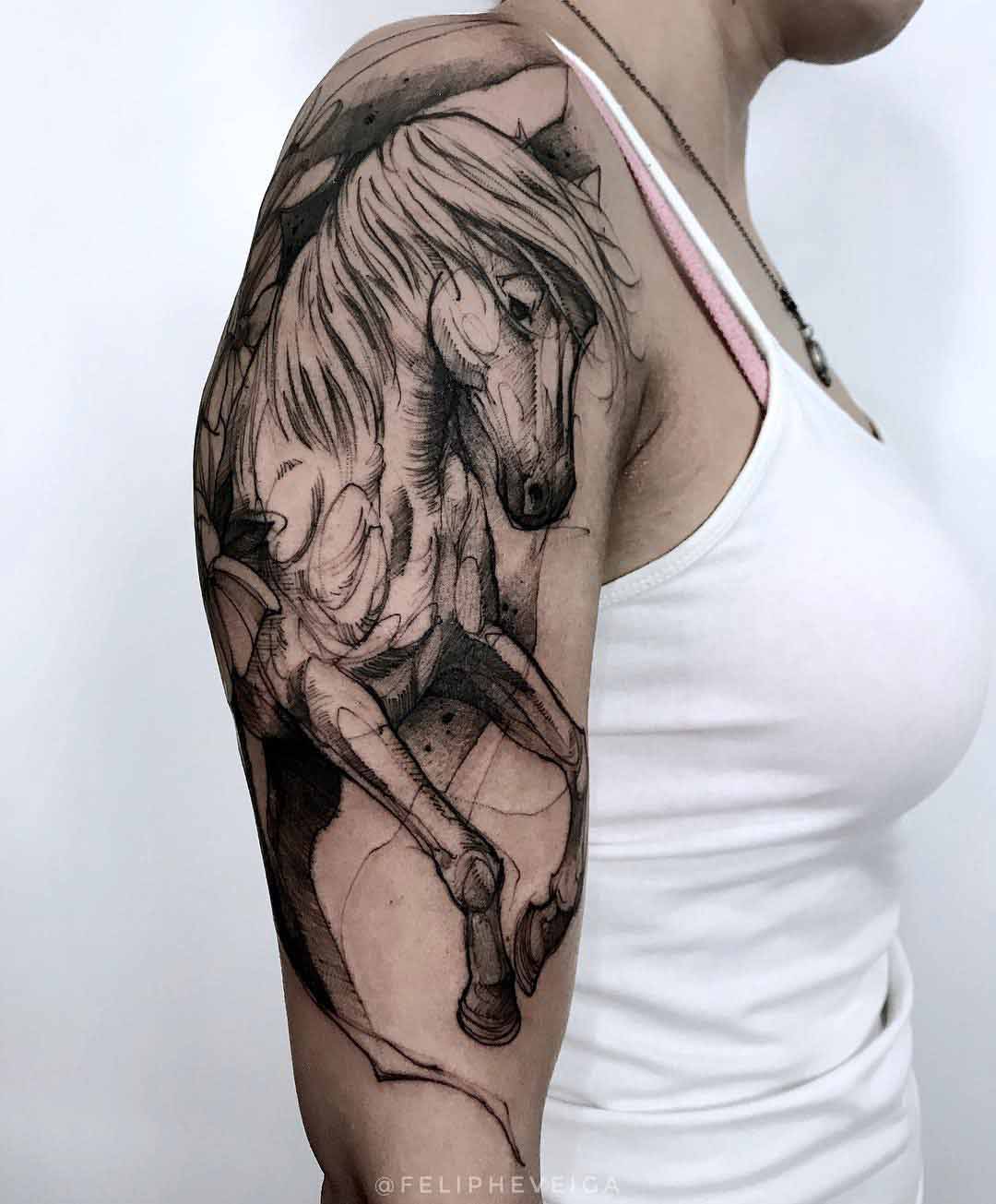 horse tattoo on shoulder