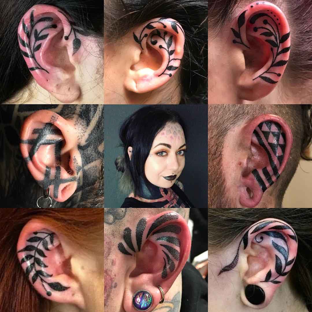 black ear tattoos
