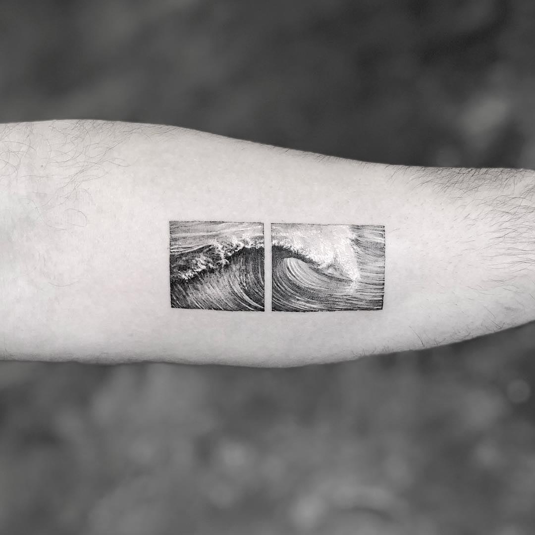 arm tattoo wave
