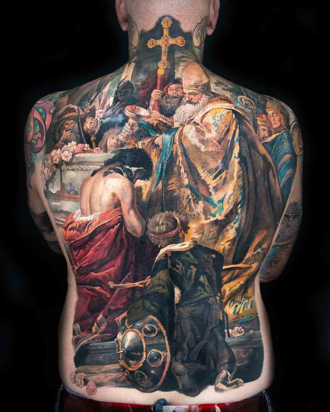 religious tattoo full back