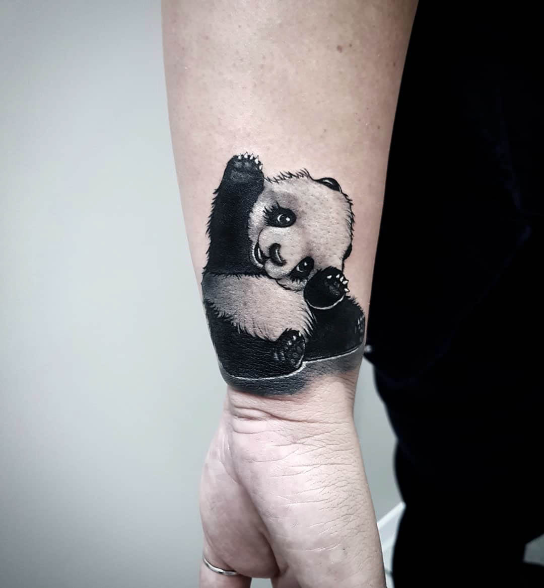 wrist tattoo panda