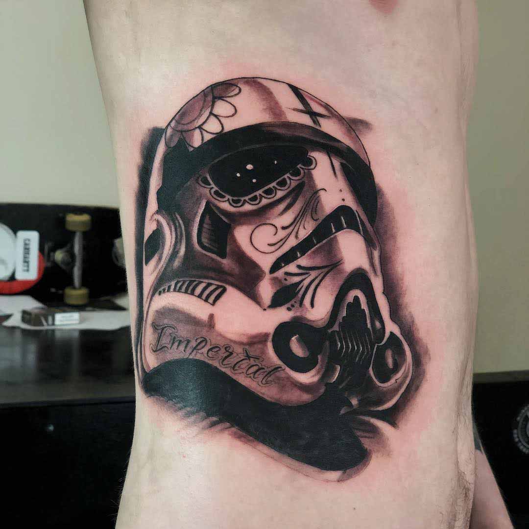 side belly tattoo stormtrooper
