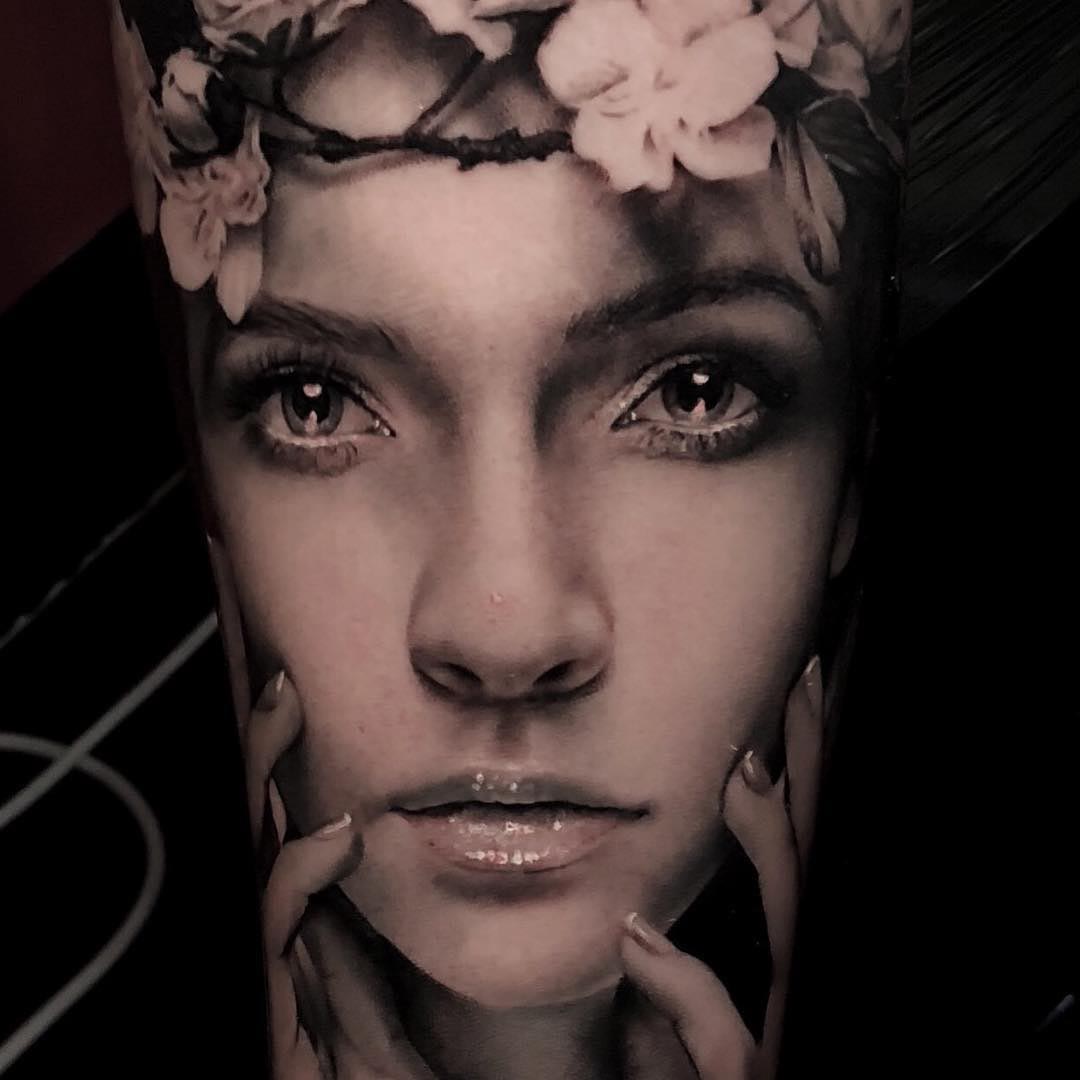 portrait tattoo realism grey