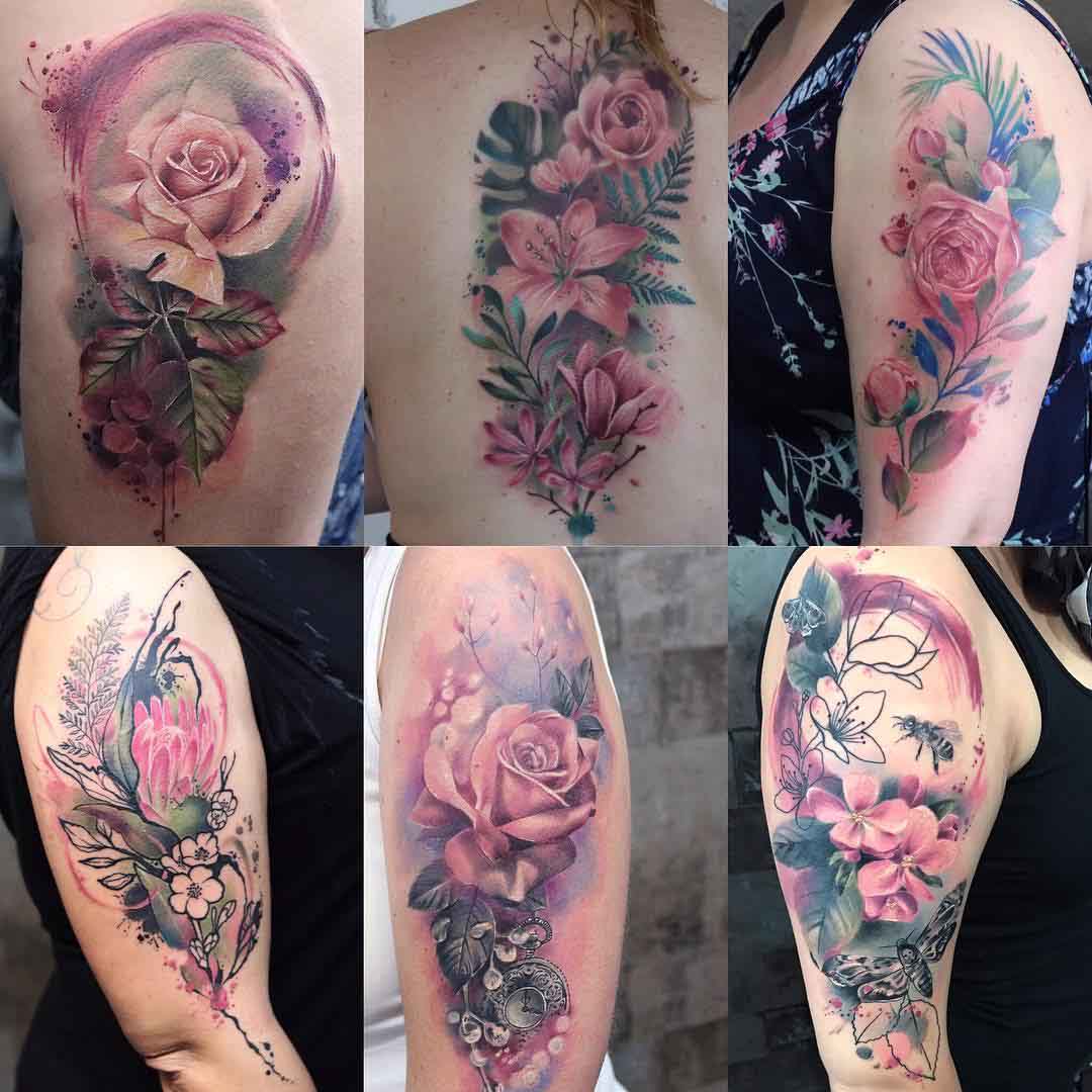 flower tattoo watercolor