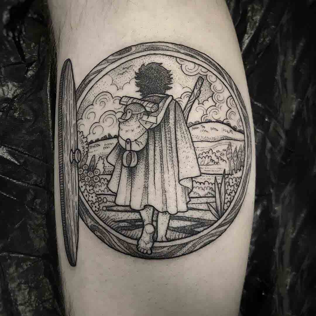 etching tattoo hobbit